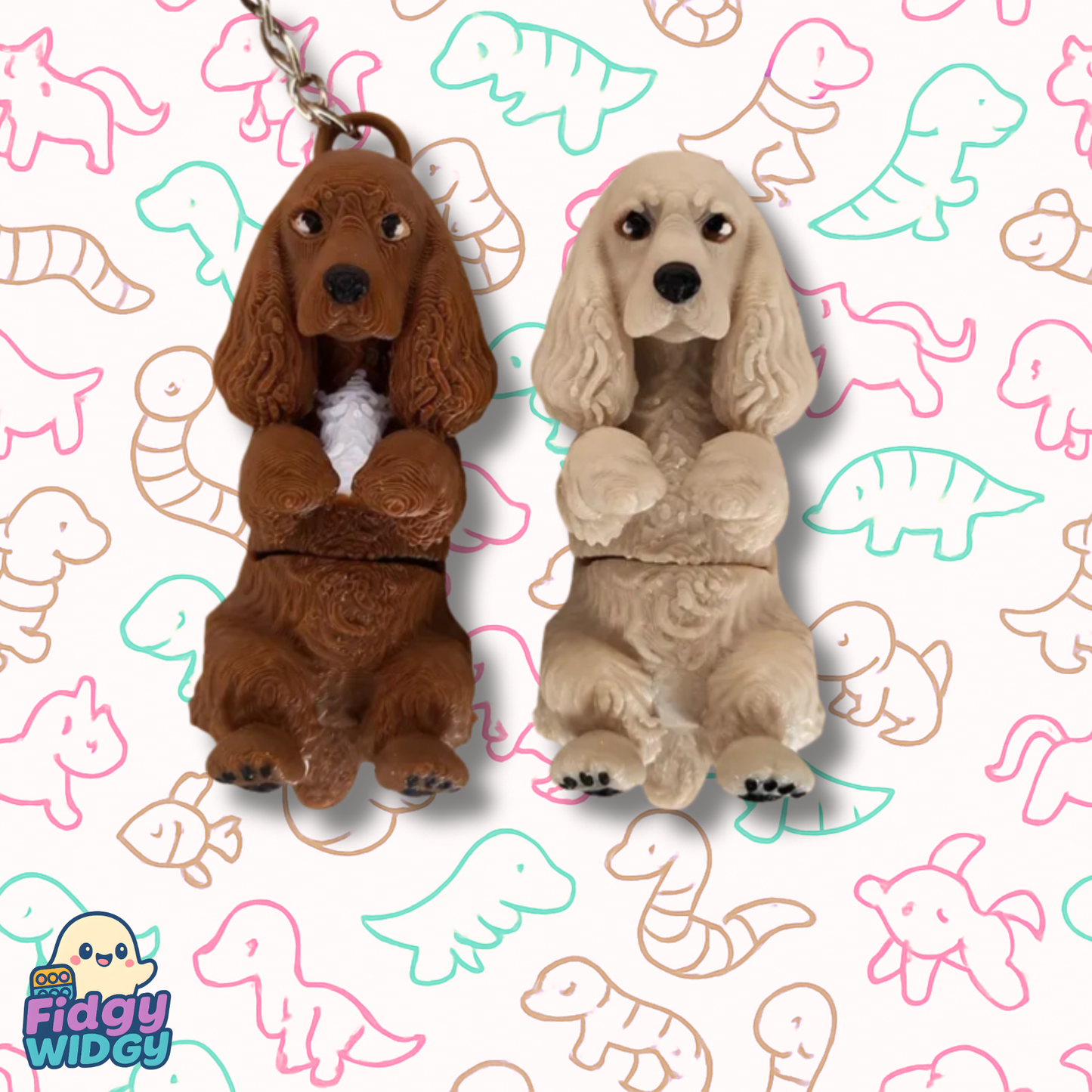 Cocker Spaniel Keychain — 3D Printed Mini Dog Keychain