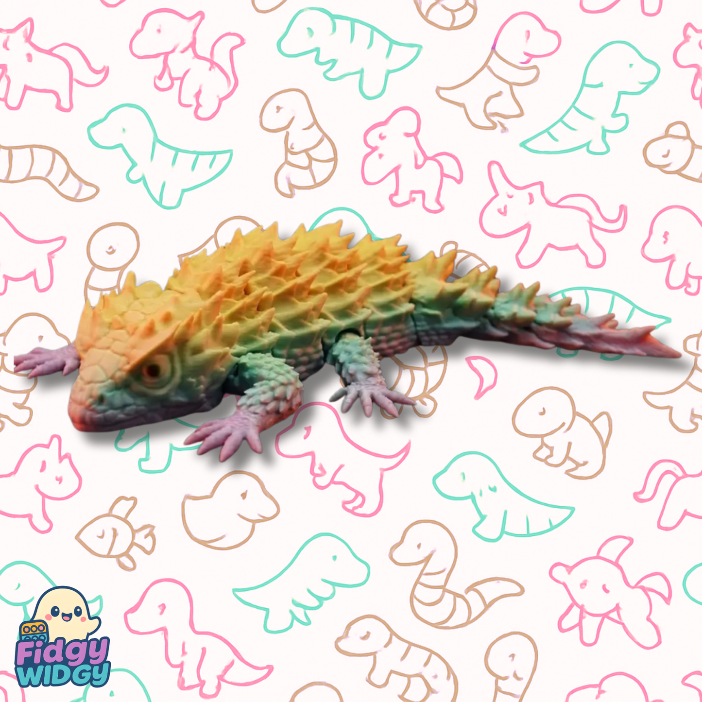 Articulated Armadillo Lizard Large — 3D Printed Flexi Reptile Toy