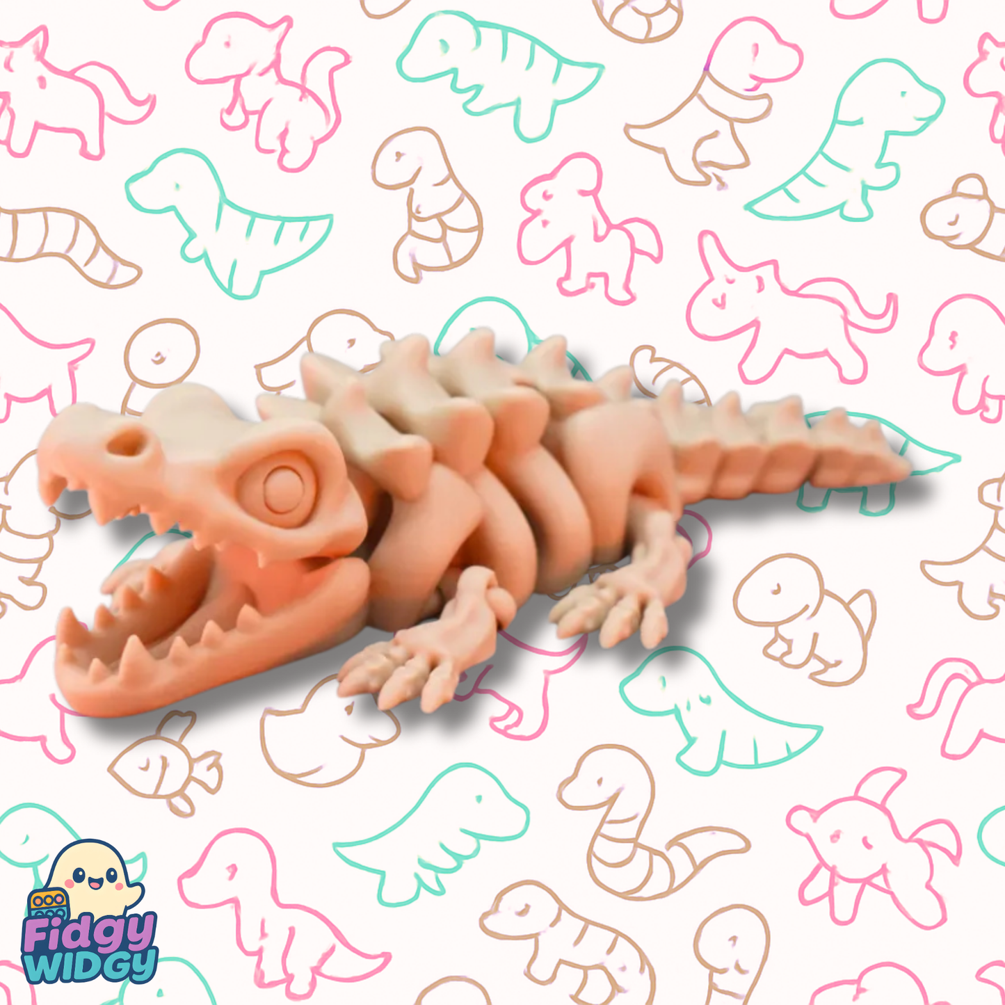 Articulated Skeletal Croc — 3D Printed Flexi Crocodile Toy