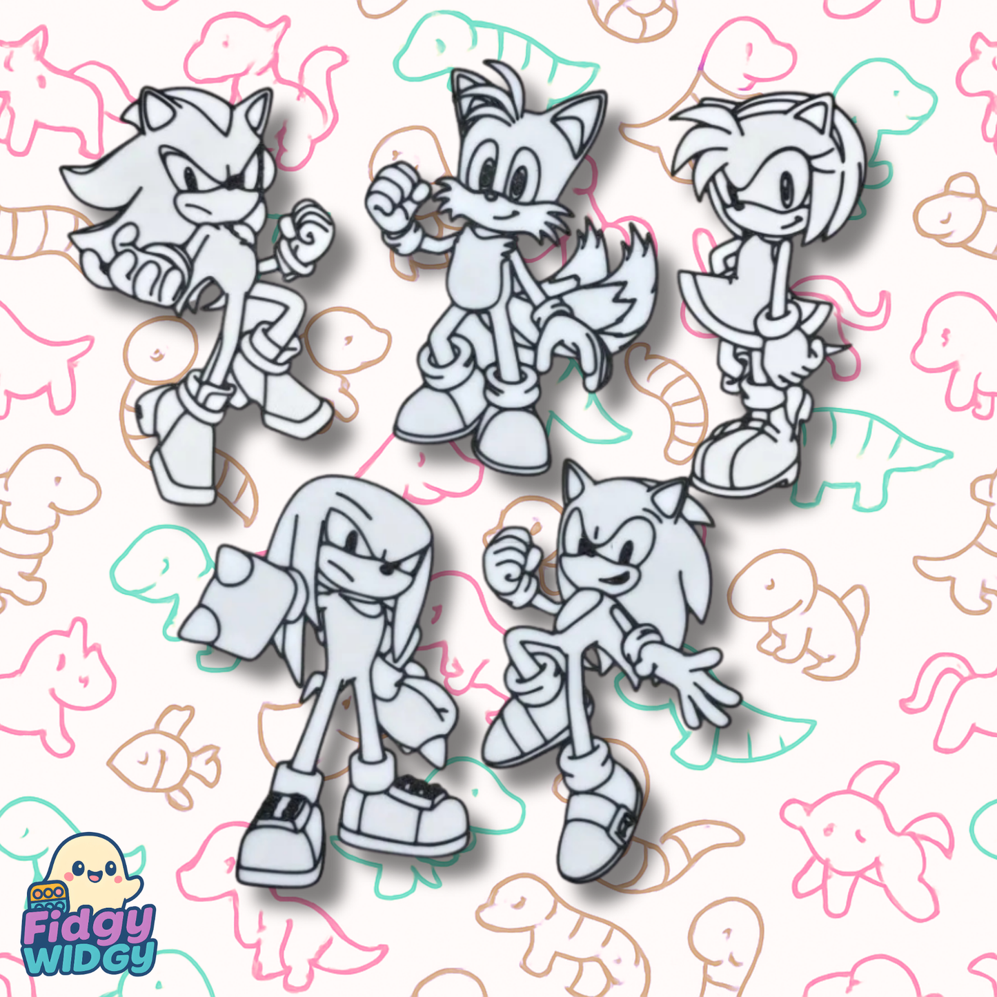 Sonic Friends Set — 3D Printed Speedy Hero Colouring Panel