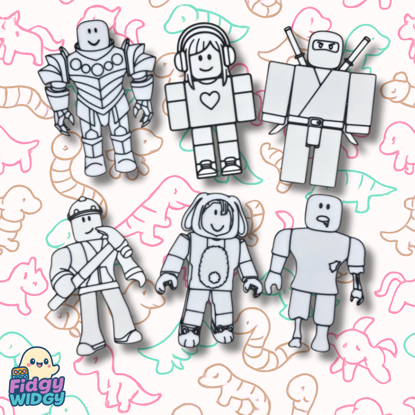 Roblox Friends Set — 3D Printed Blocky Avatar Colouring Panel