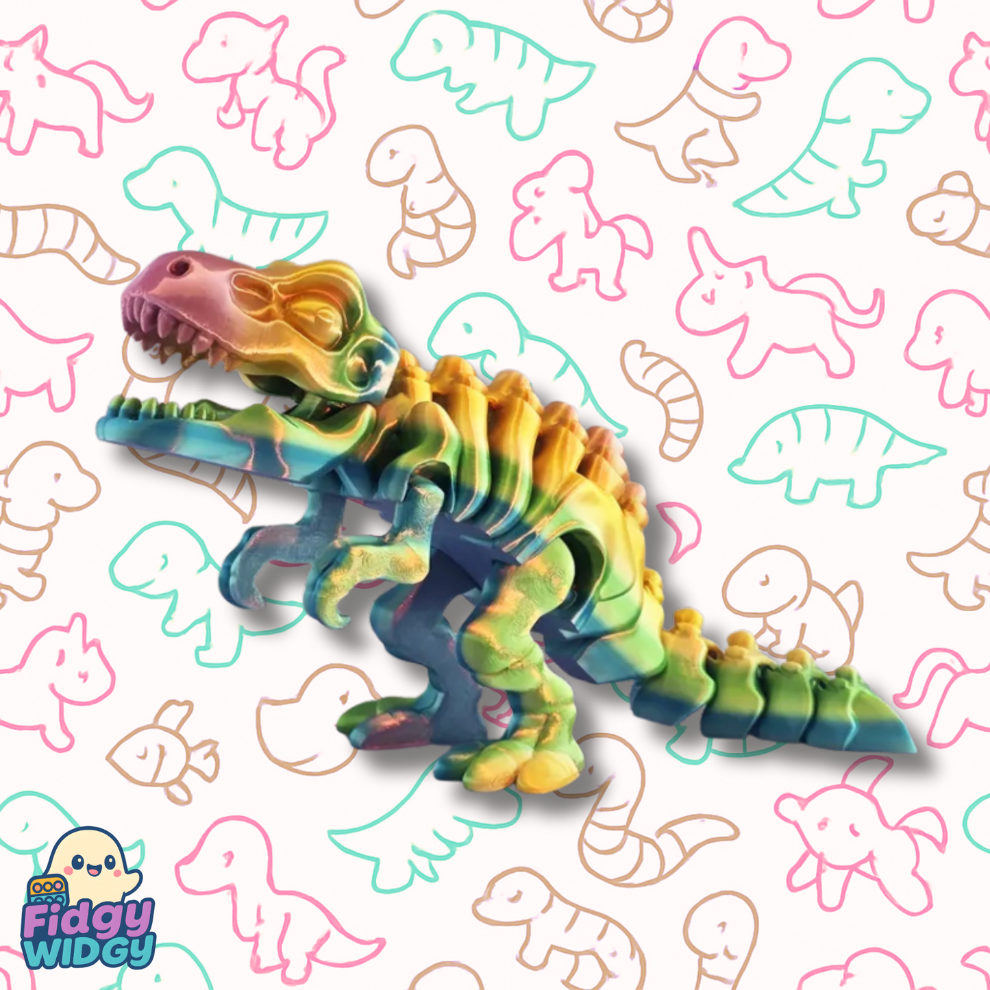 Flexi Skeleton T-Rex Dinosaur — Fully Articulated 3D Printed Toy