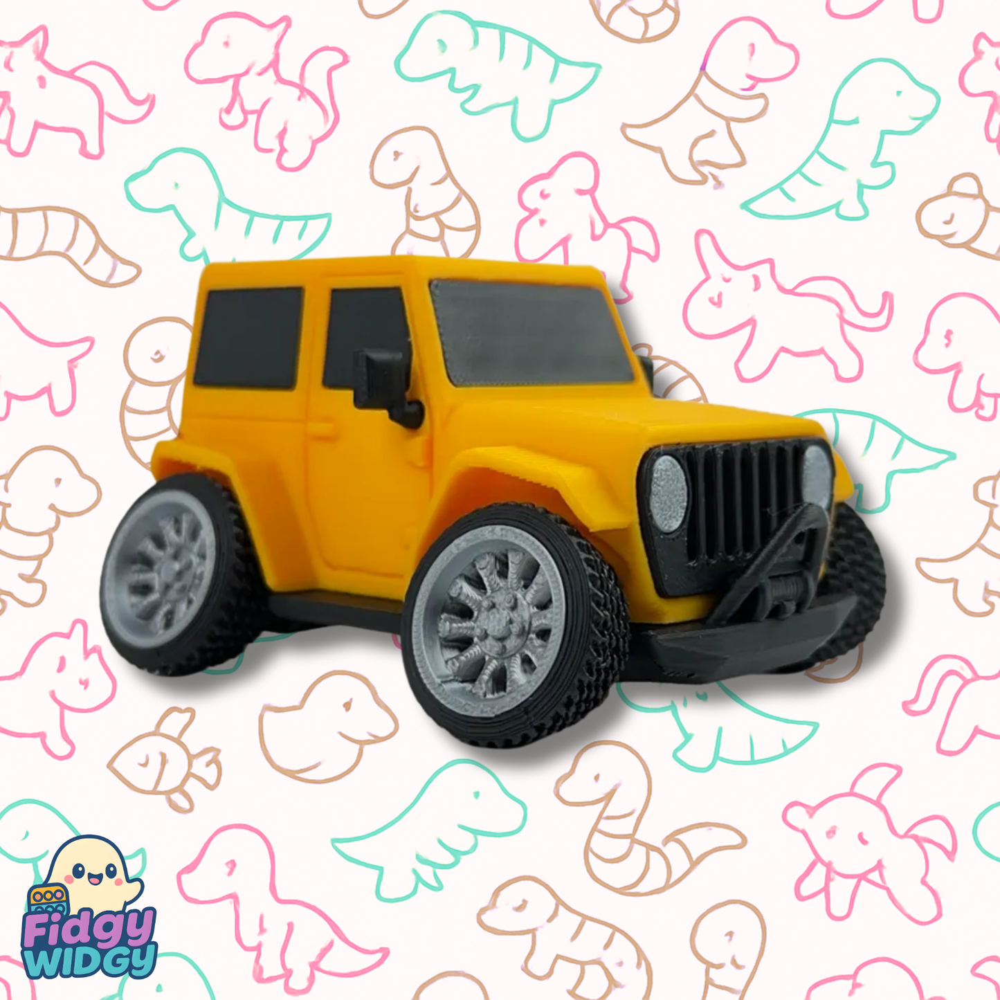 Tooned Jeep — chunky cartoon-style 3D printed mini Jeep, handmade in South Africa