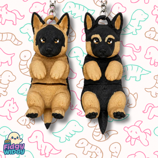 German Shepherd Keychain — 3D Printed Mini Dog Keychain