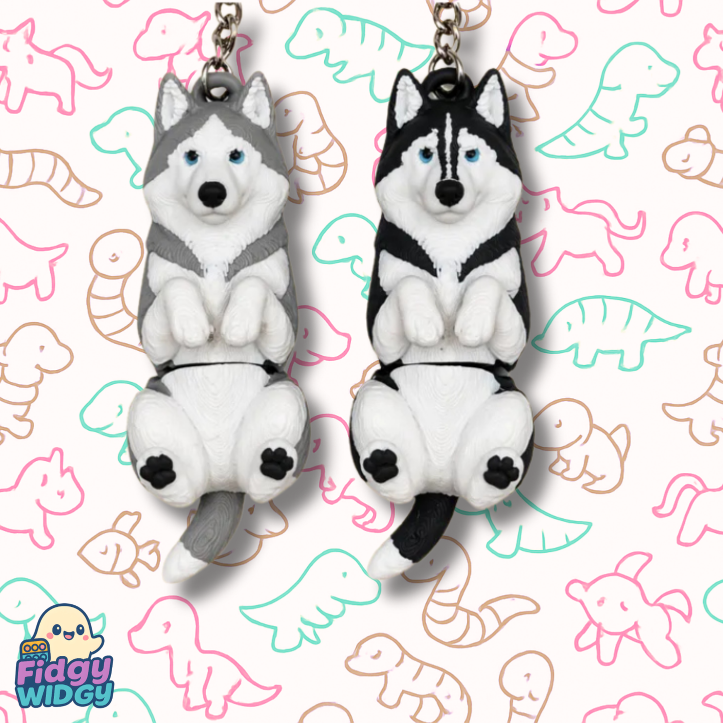 Husky Keychain — 3D Printed Mini Dog Keychain