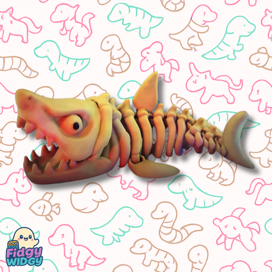 Flexi Skeletal Megalodon — 3D Printed Articulated Giant Shark Toy