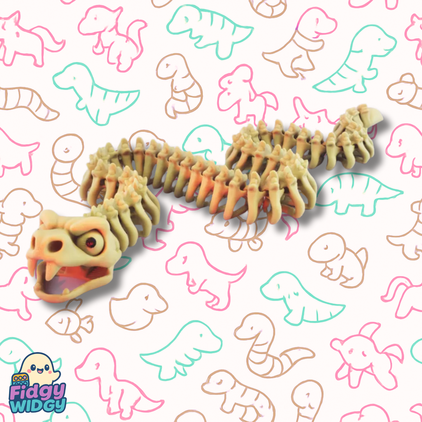 Flexi Skeleton Snake — 3D Printed Articulated Slithering Reptile Toy