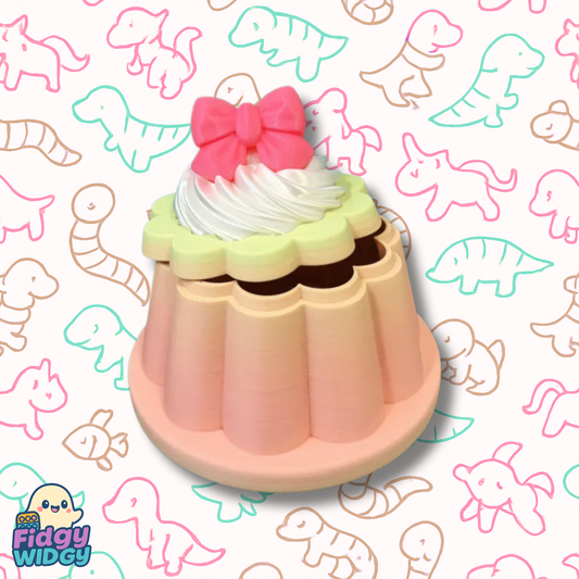 Bow Cream Pudding Storage Box — 3D Printed Dessert Trinket Box