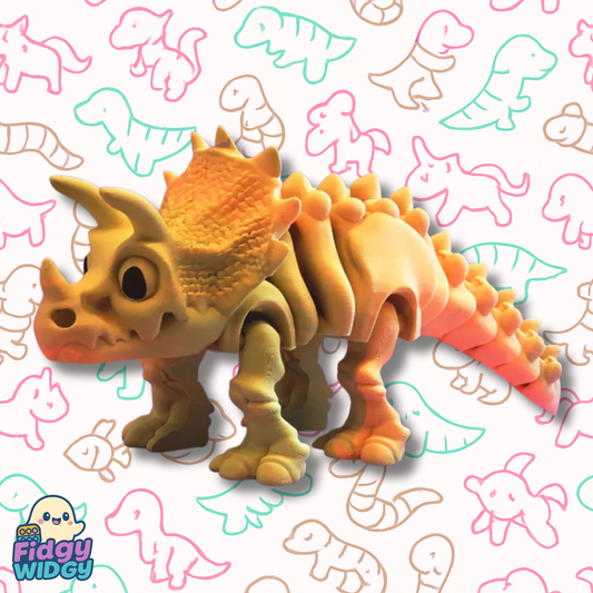 Flexi Skeleton Triceratops Dinosaur — Fully Articulated 3D Printed Toy