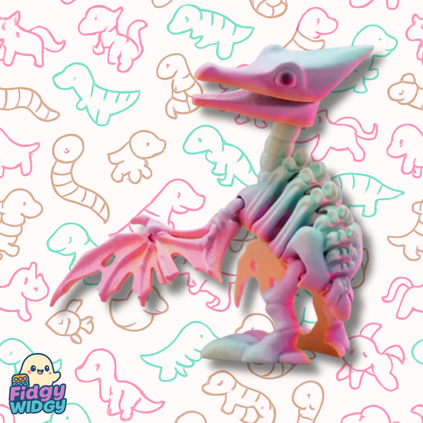 Skeletal Articulated Pteranodon — 3D Printed Flexi Flying Dino Toy