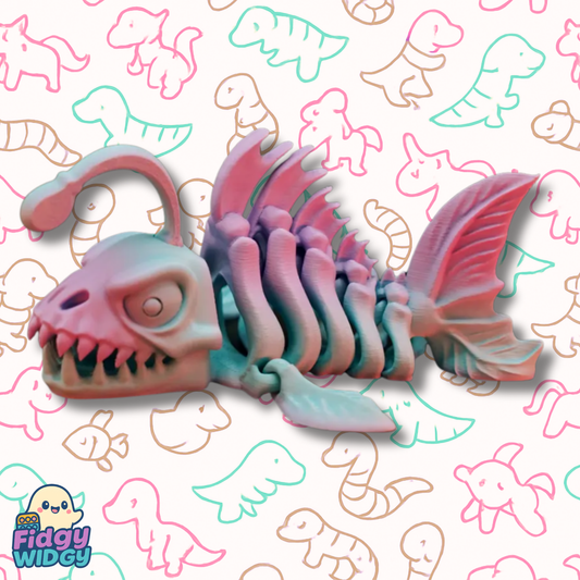 Skeletal Articulated Angler Fish — 3D Printed Flexi Deep-Sea Toy