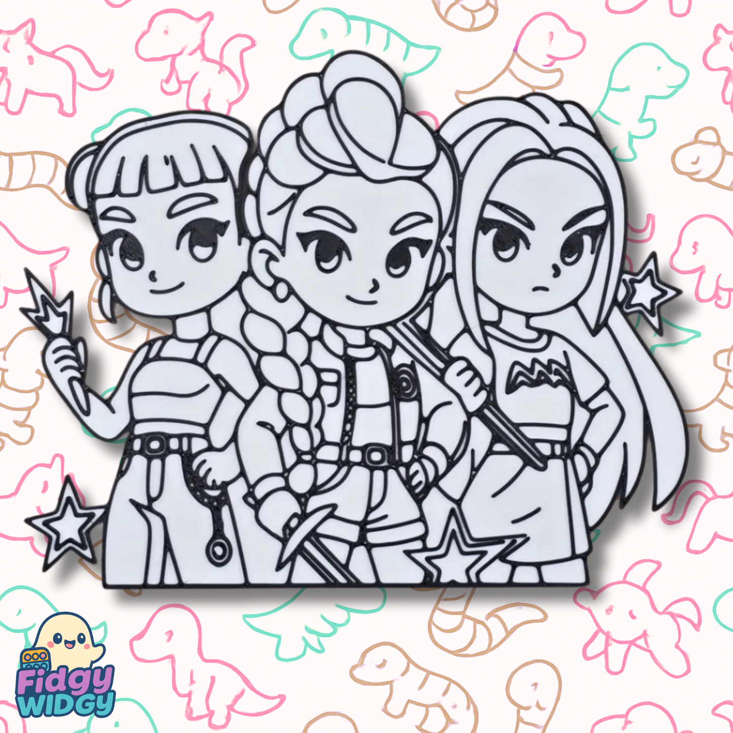 Hunters Colouring Set 1 — 3D Printed Character Colouring Panel