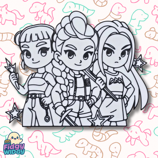 Hunters Colouring Set 1 — 3D Printed Character Colouring Panel
