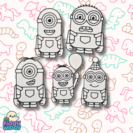 Yellow Helpers Colouring Set 1 — 3D Printed Sidekick Colouring Panel