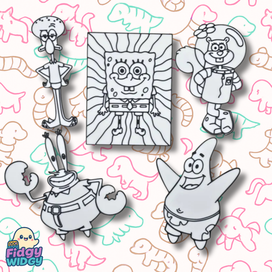 Sponge Friends Colouring Set — 3D Printed Sea Buddy Colouring Panel
