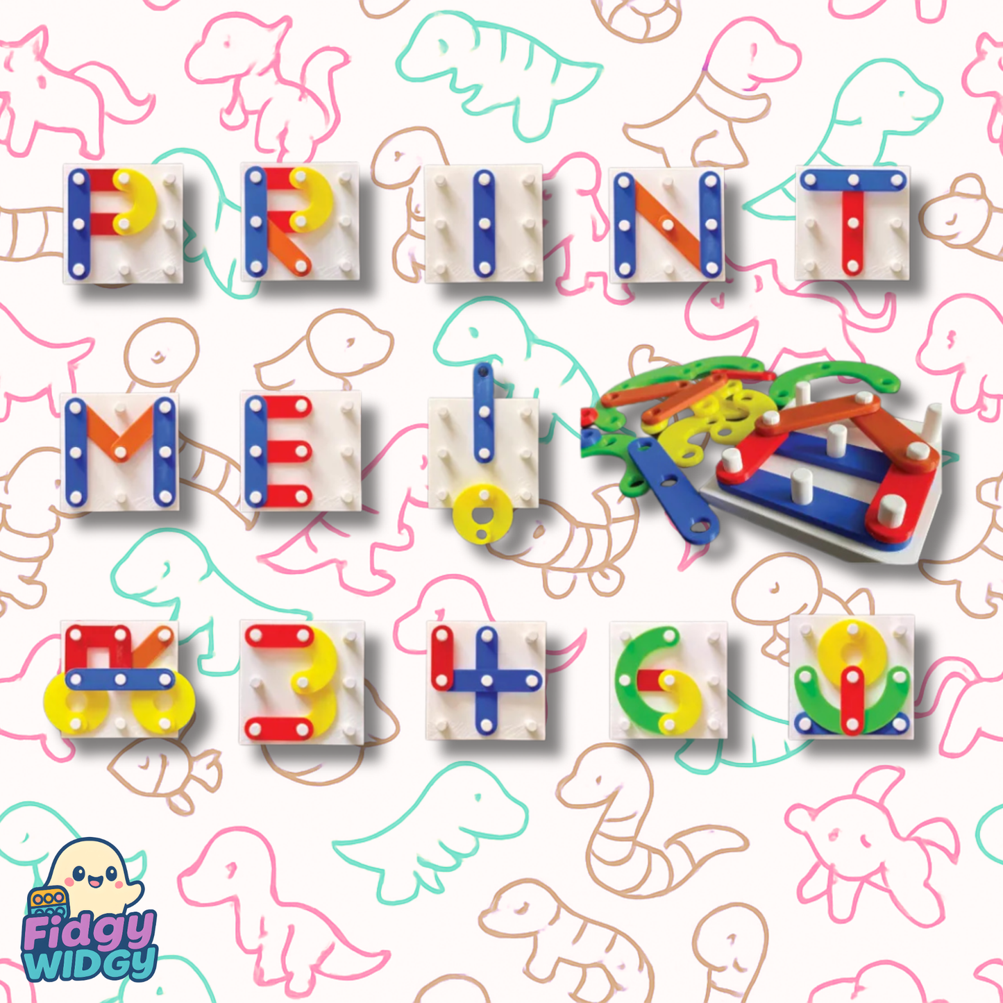 Alphabet Numbers Creative Puzzle Blocks — 3D Printed Letter Building Set