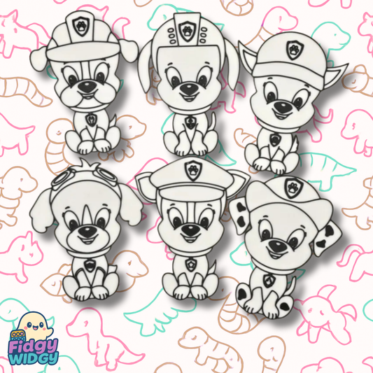 Dog Patrol Colouring Set 1 — 3D Printed Puppy Hero Colouring Panel