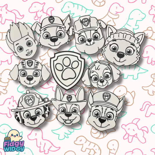 Dog Patrol Colouring Set 3 — 3D Printed Puppy Hero Badge Panel
