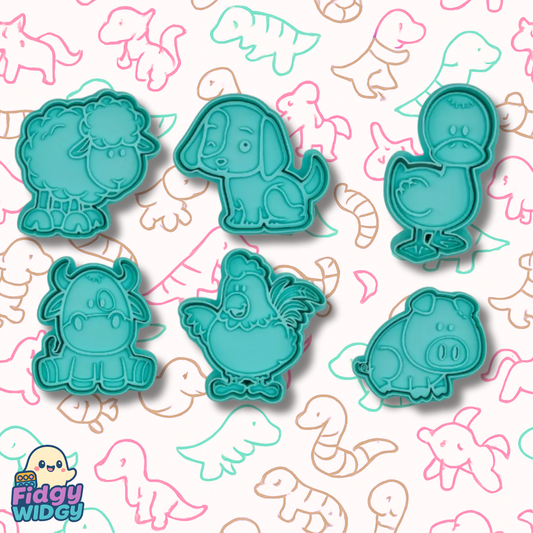 Farm Friends Cutter Set — 3D Printed Farm Animal Play Dough Cutters