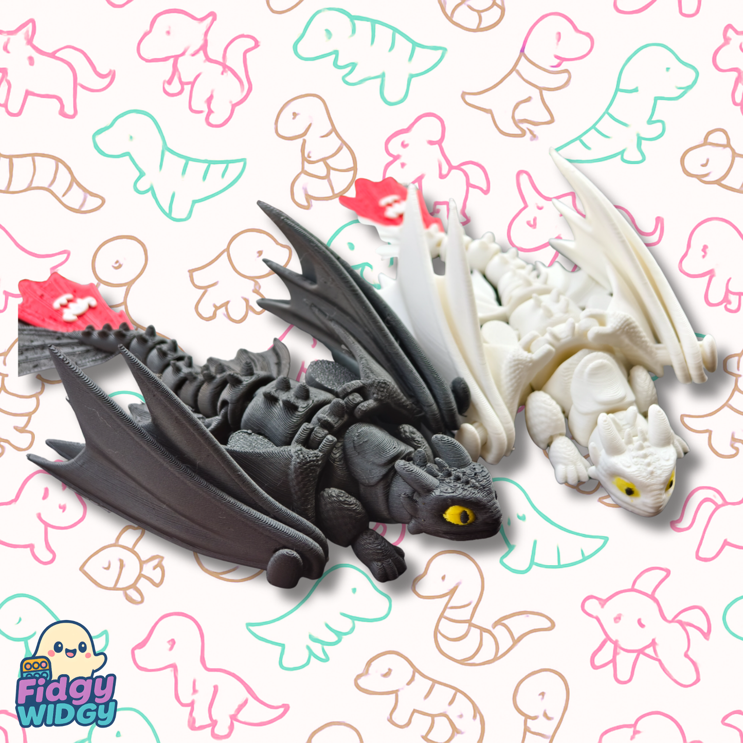 Shadow & Luna — Fully Articulated Flexi Wing Dragon